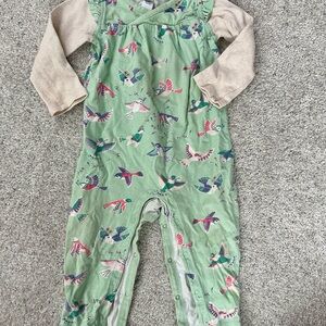 Tea Collection Green Bird Print Baby Romper